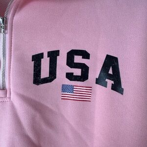 Pink USA Quarter-Zip Sweatshirt